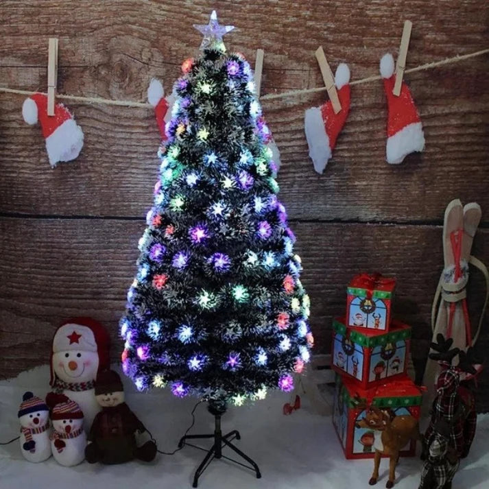 PACHET 18: Brad Artificial Cu Fibra Optica cu Aspect Nins si Steluta LED 1.8m + Instalatie Tip Rola 100m Multicolor + Instalatie Tip Turturi 12m Multicolor + CADOU SURPRIZA